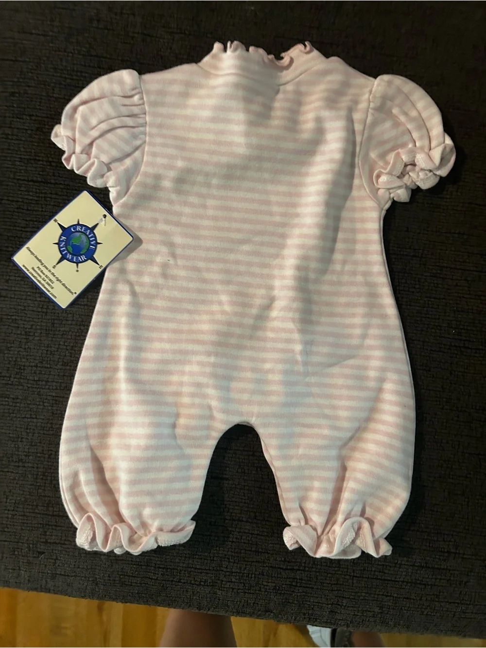 Pink Striped LSU Baby One-Piece Romper